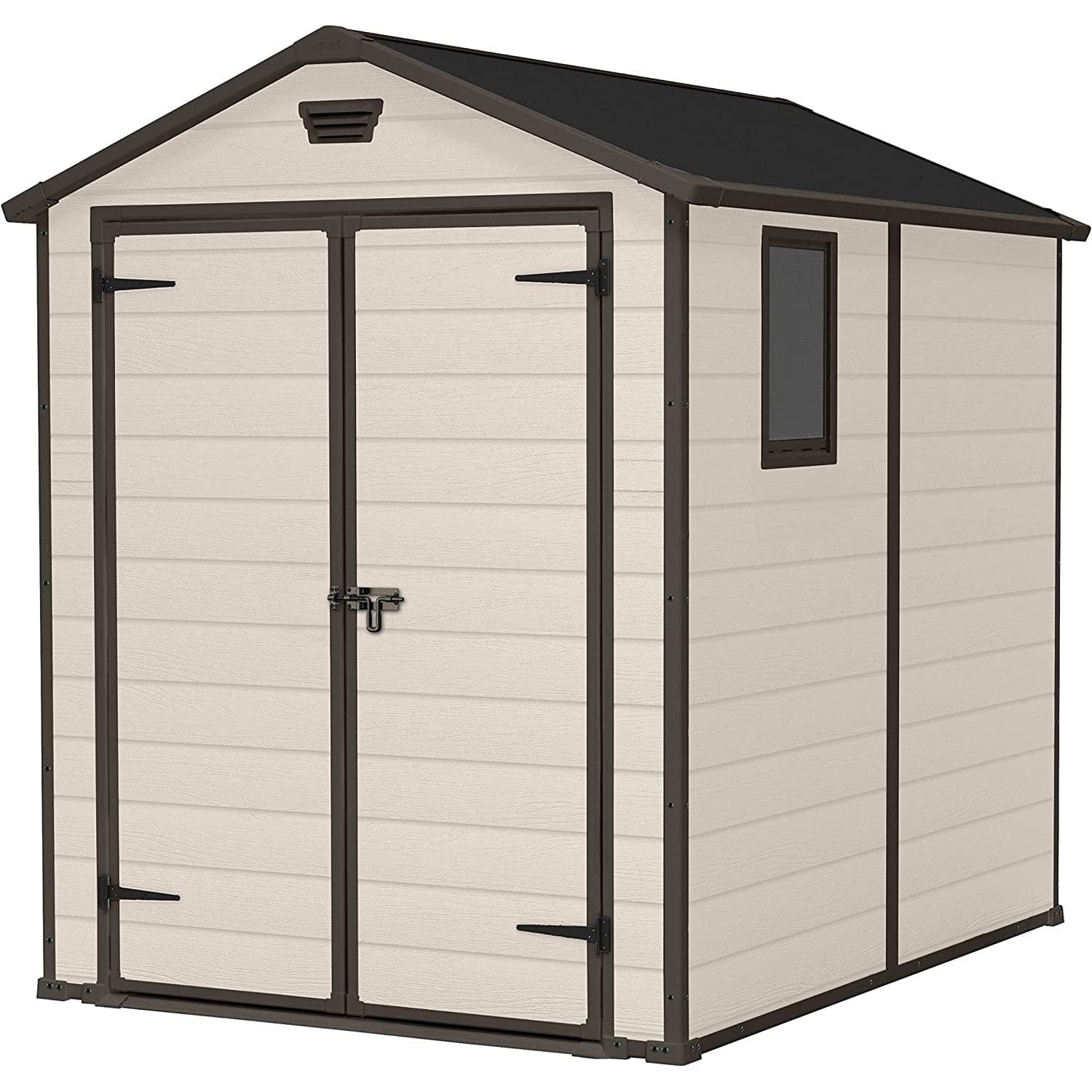 Keter 6′ x 8′ Manor Plastic Garden Storage Shed – Beige